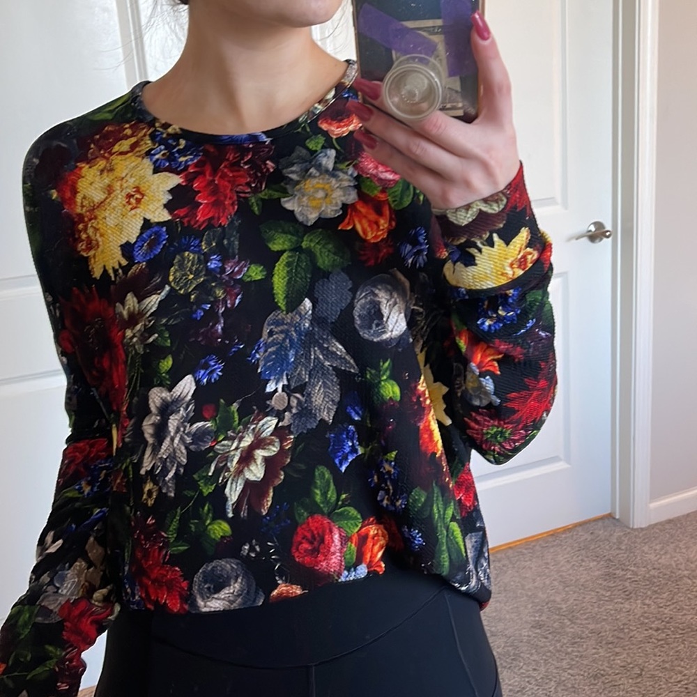 show me your mumu waffle top- floral print